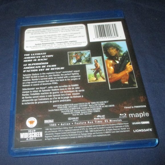 Rambo - First Blood Part 2 (Blu-ray Disc, 2008) Sylvester Stallone - Picture 3 of 3